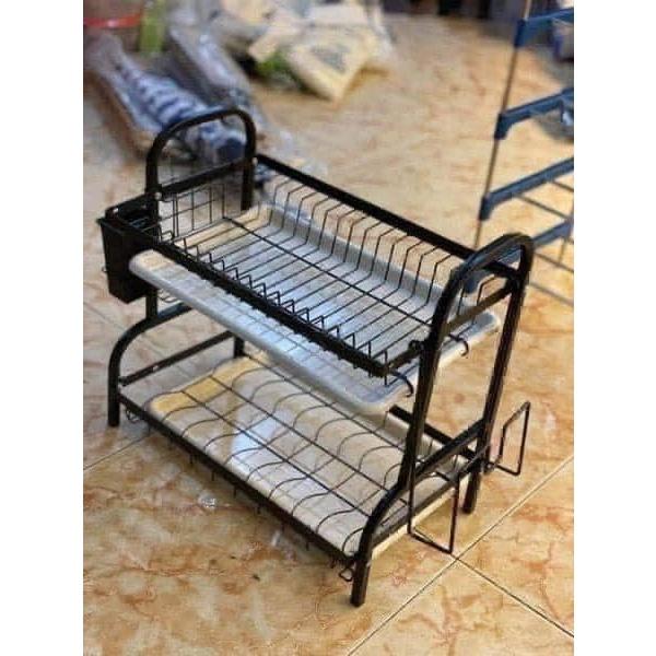 Kệ úp chén bát 2 tầng đa năng Phú Khang có hứng chống nước tràn