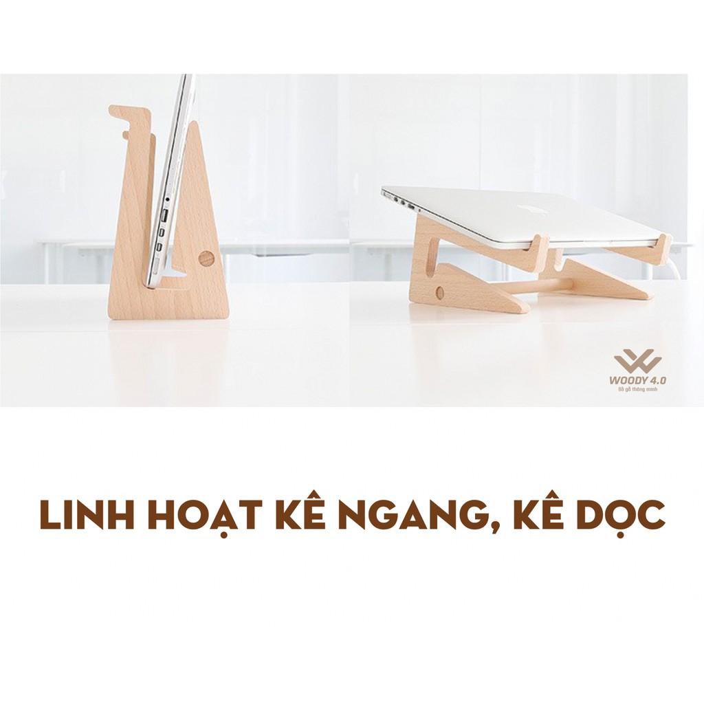 ️Giá Đỡ Laptop, Kệ ĐỠ  dành cho MacbOOk Bằng Gỗ Thông, Hợp Kim Nhôm Cao Cấp - Loại 2 Tầng Kê và Dựng Gọn Laptop