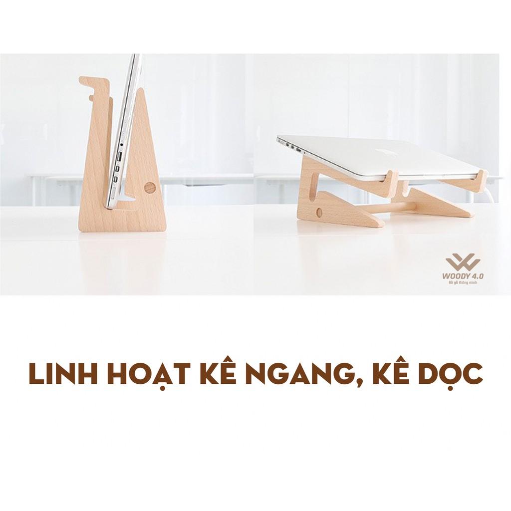 ️Giá Đỡ Laptop, Kệ ĐỠ dành cho MacbOOk Bằng Gỗ Thông, Hợp Kim Nhôm Cao Cấp - Loại 2 Tầng Kê và Dựng Gọn Laptop