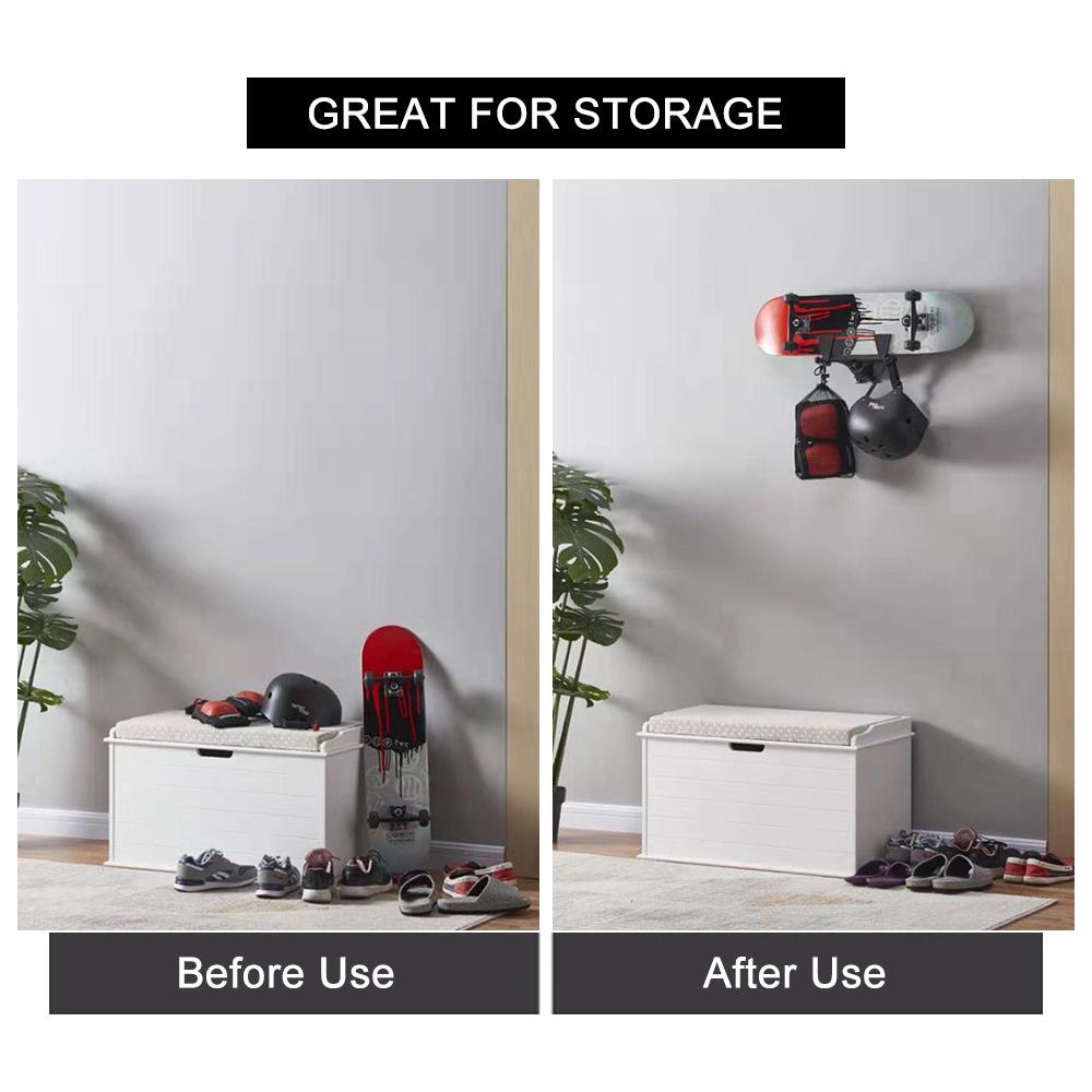 Skateboard Holder Rack ABS Skateboard Wall Hanger Perforation Free Wall Mounted Skateboard Holder Rack