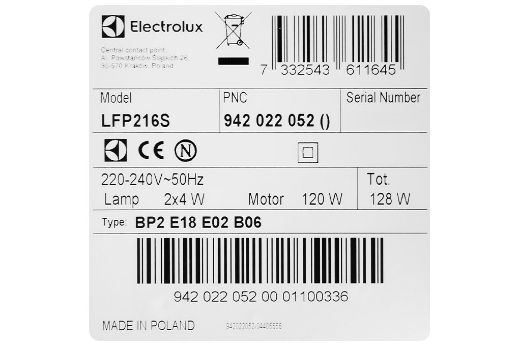 (Hàng Chính Hãng) Máy Hút Mùi Âm Tủ Electrolux LFP216S - Dạng Kéo 60 cm