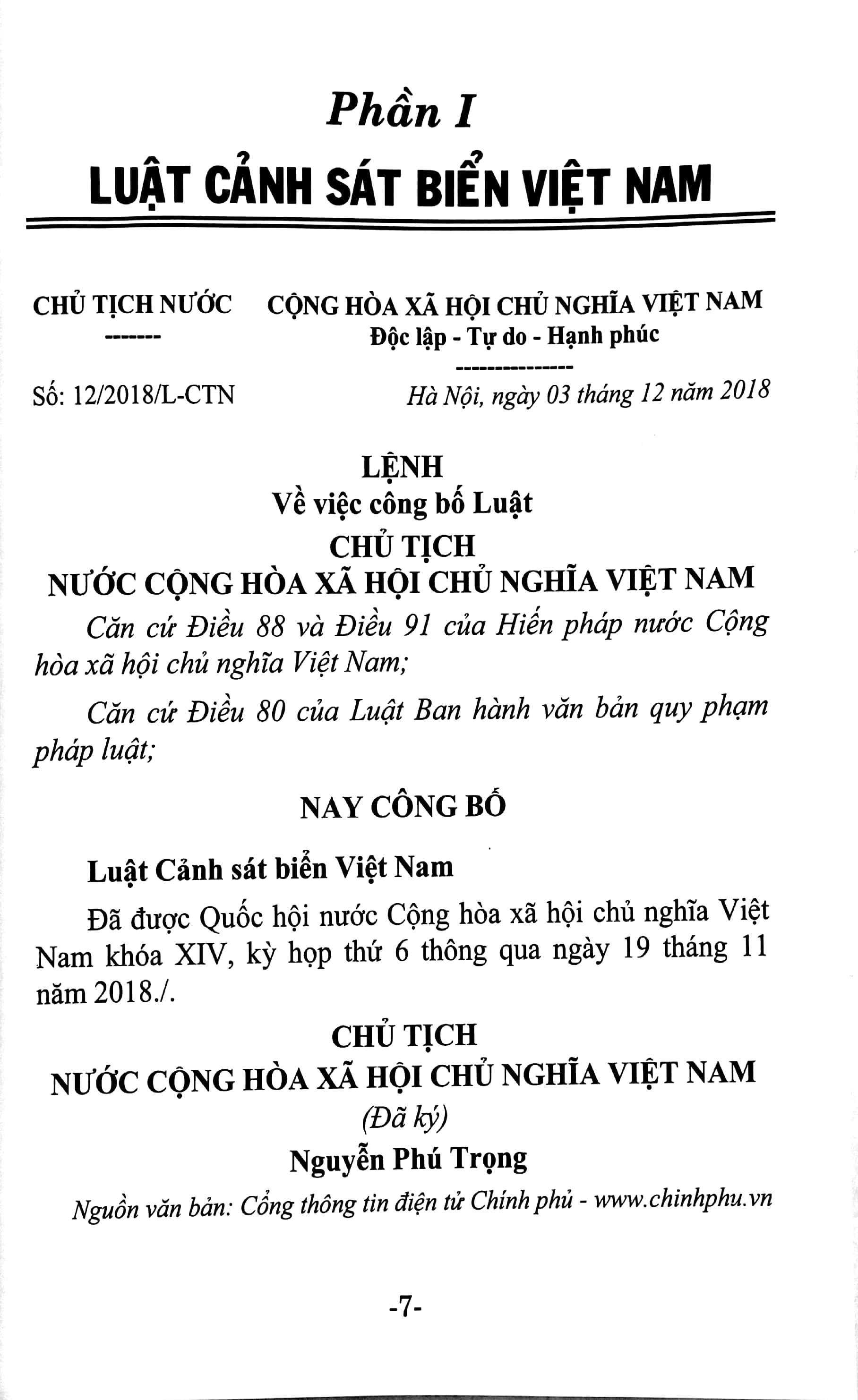 Luật Cảnh Sát Biển Việt Nam Và Văn Bản Hướng Dẫn Thi Hành
