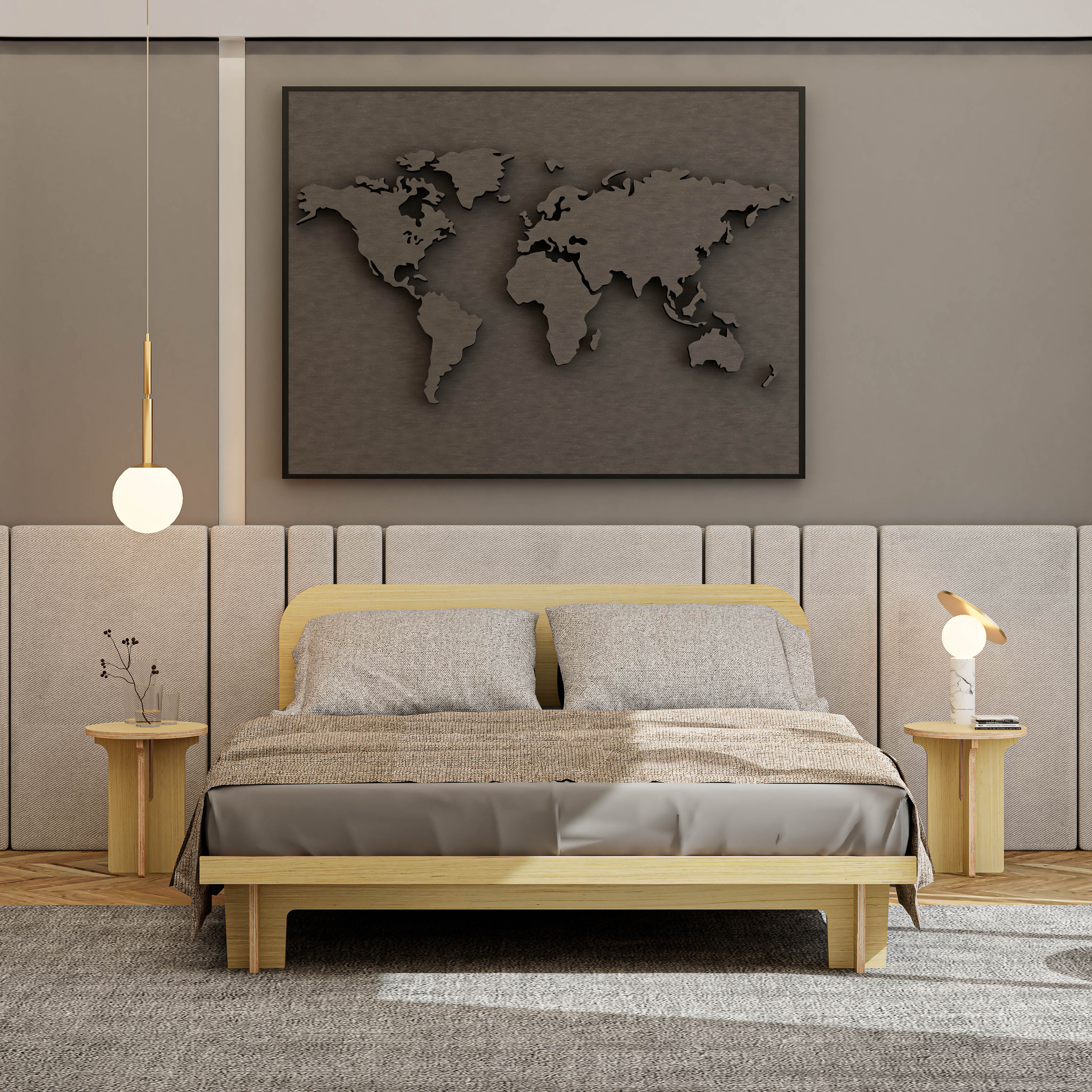 HAPPY FURNITURE ,Gỗ tự nhiên ,Giường ngủ gỗ Plywood - AIDAN , GNG_190 GNG_191 GNG_192 GNG_193, 205cm x 27cm DxC