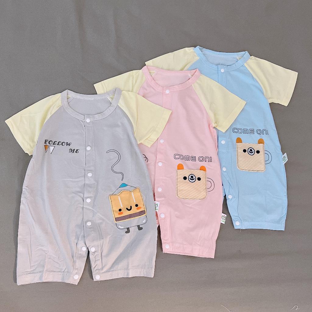 Body đùi xuất hàn cúc giữa phốii tay cho bé sơ sinh,bodysuit cộc tay hàng quảng châu cho bé trai bé gái (0- 12kg) BO1