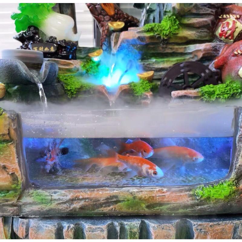 Thác nước phong thuỷ để bàn và đài phun nước,tiểu cảnh hòn non bộ bể cá mini sáng tạo bánh xe phong thuỷ cỡ lớn 40 cm