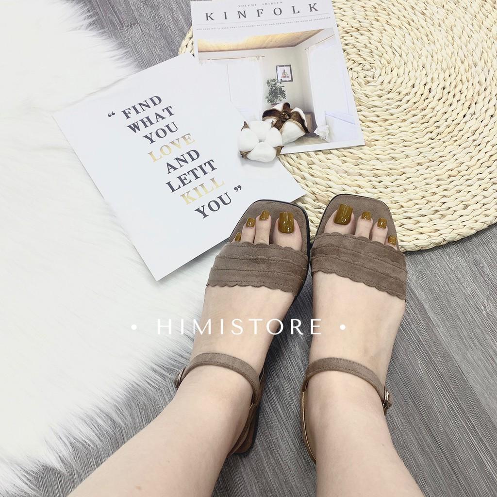 GIÀY SANDAL NỮ BIG SIZE ĐẾ BỆT QUAI NGANG THỜI TRANG HIMI180  HIMISTORE