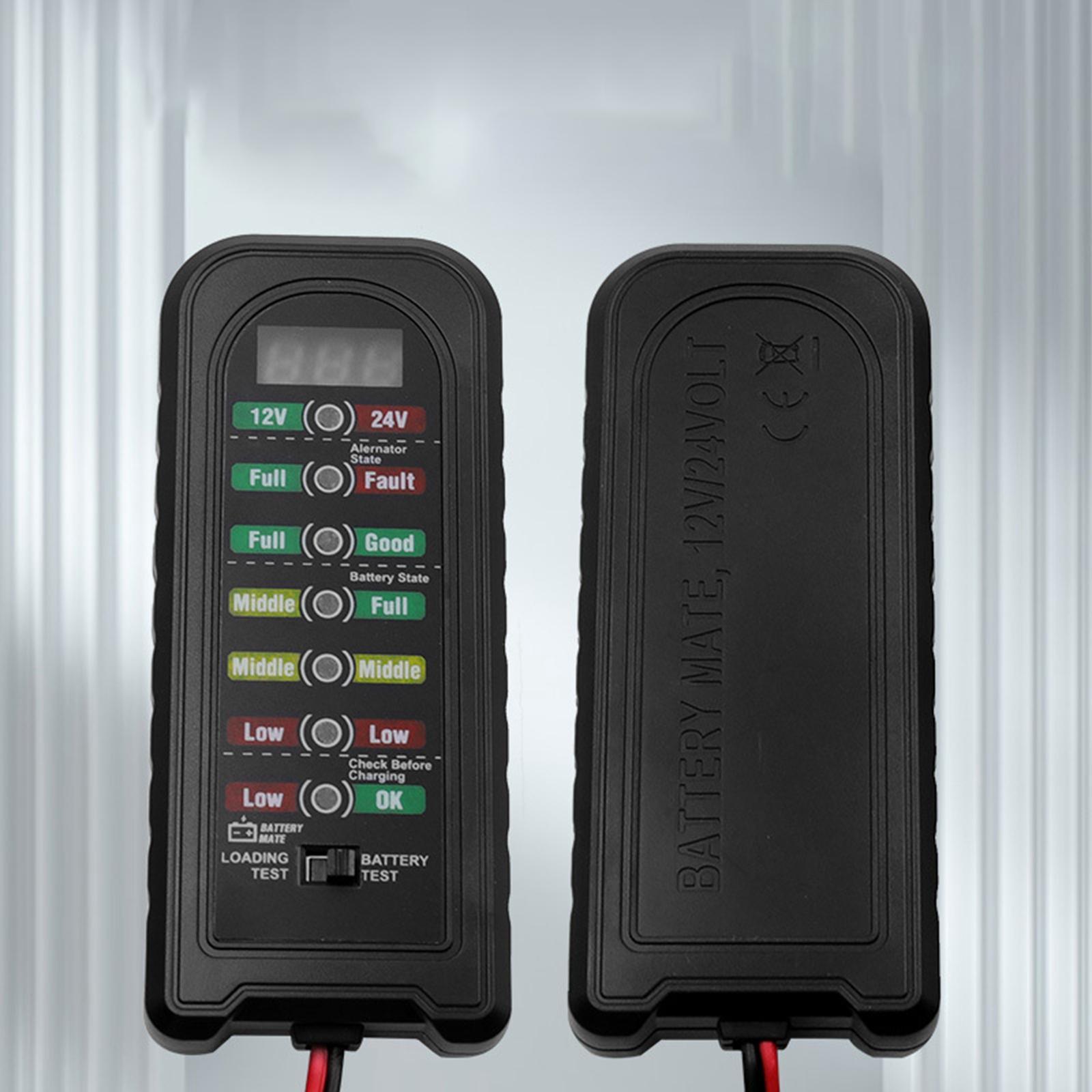 Car Battery Tester Auto Tester Tool Automotive Load Tester Indicator 12V 24V Car Battery Analyzer Premium Durable High Performance