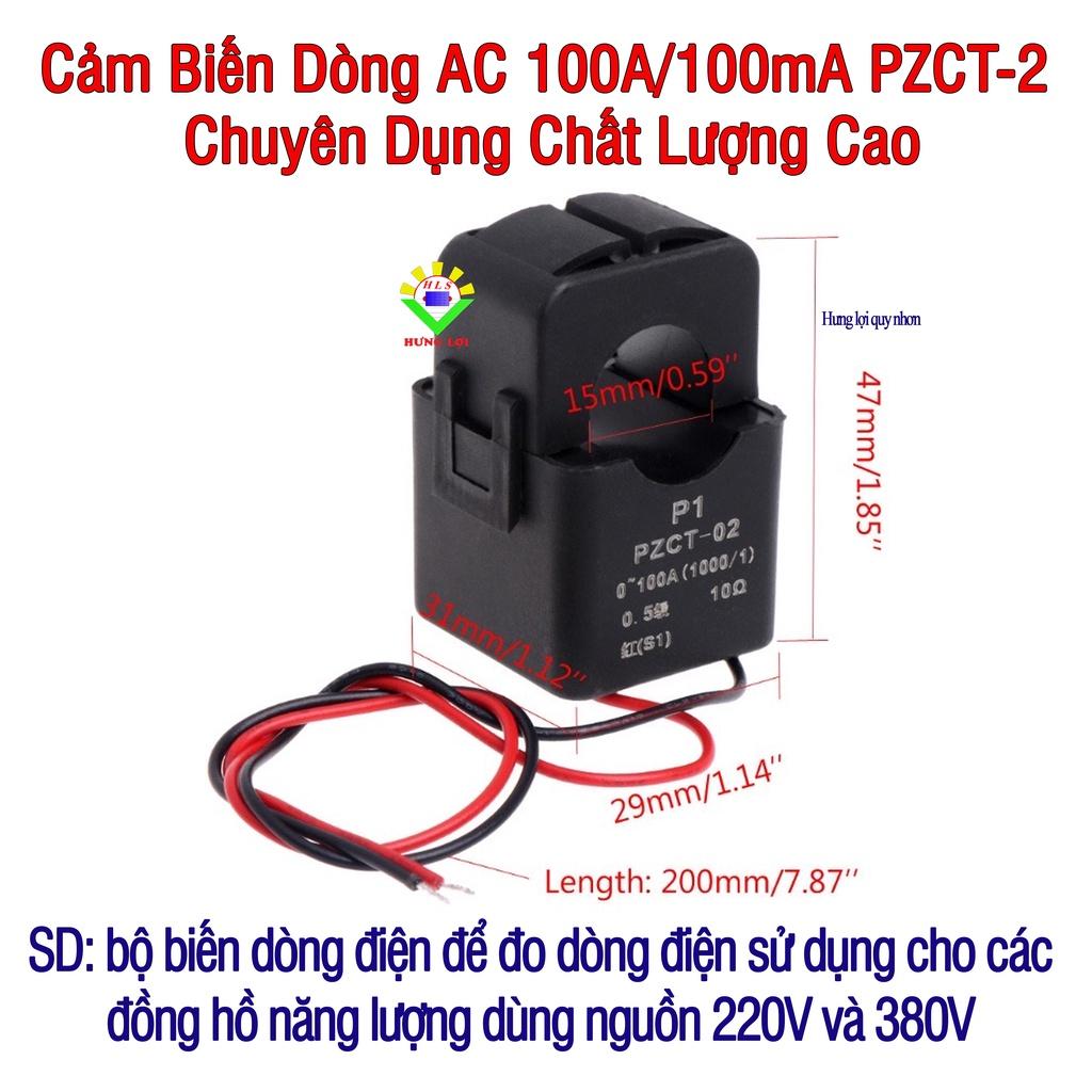 Cảm Biến Dòng AC 100A/100mA PZCT-2 Chuyên Dụng Chất Lượng Cao