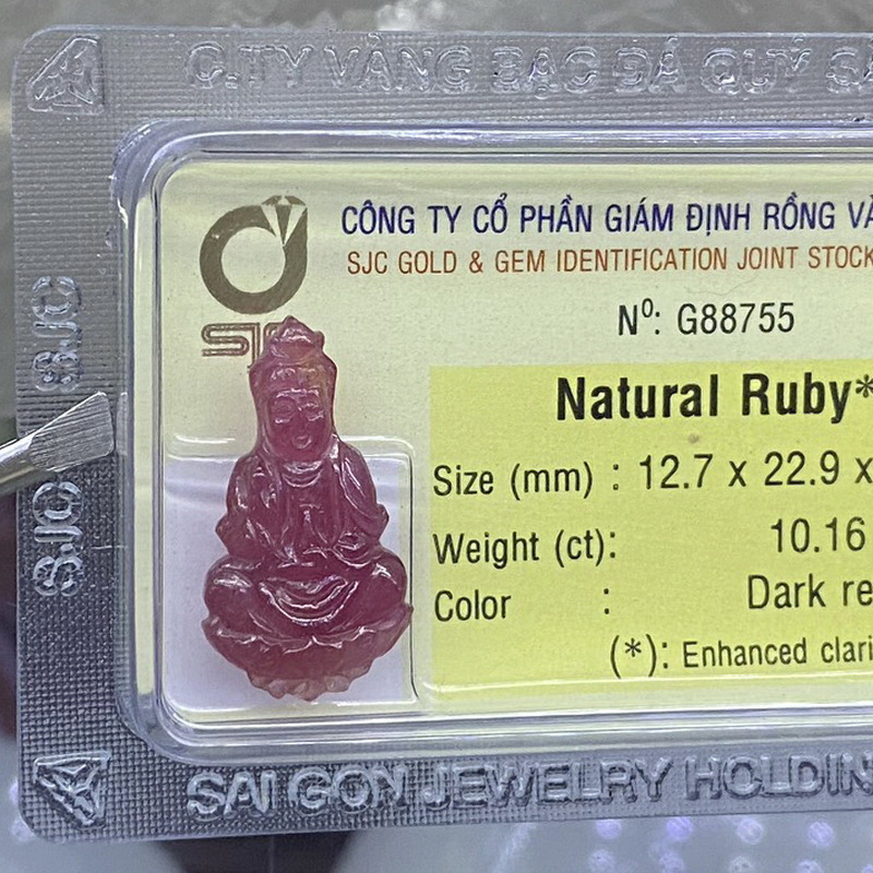 Bồ Tát Đá Ruby Kiểm Định Tự Nhiên Phong Thuỷ