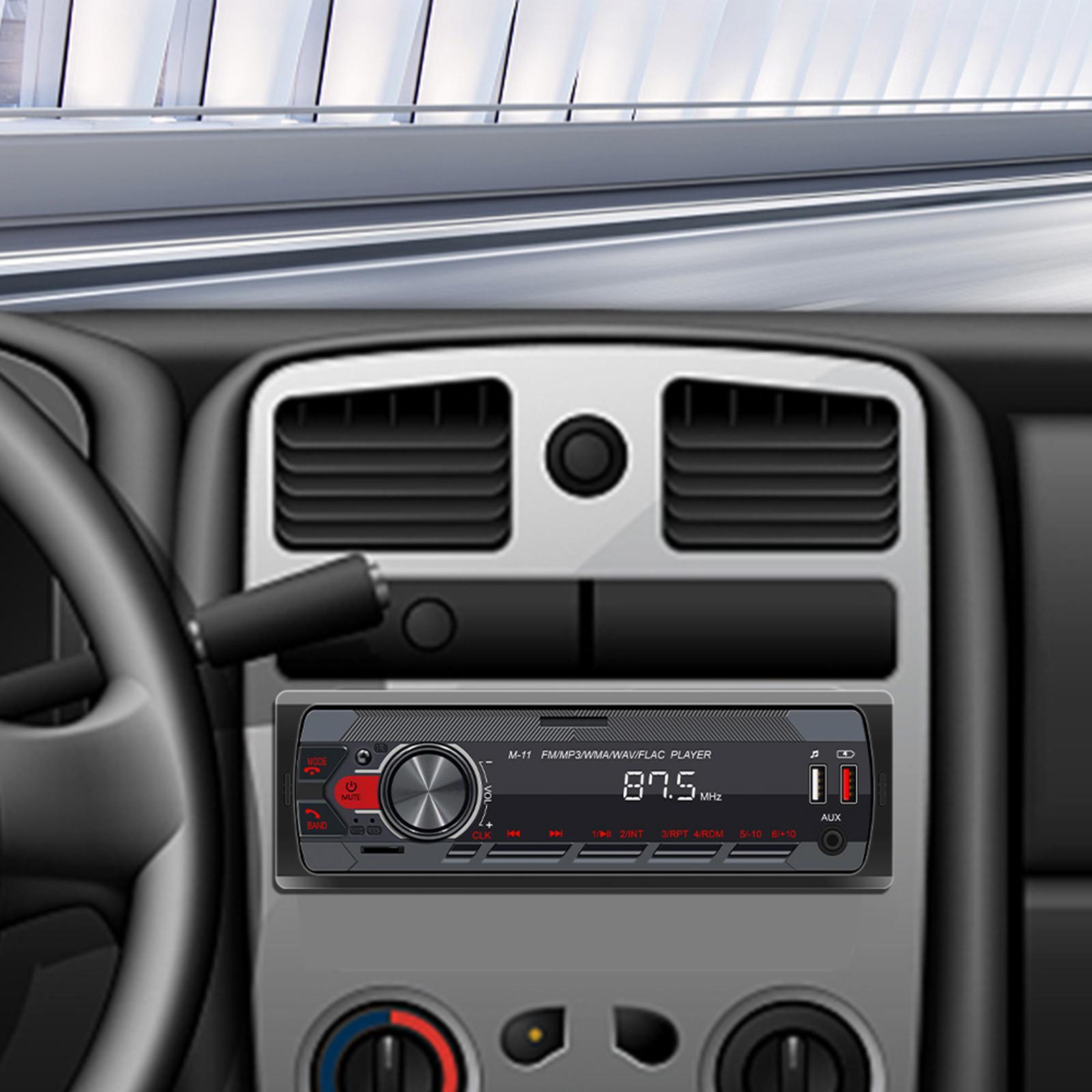 Bluetooth Car Stereo Audio, Audio Systems Subwoofer Output Shockproof Wireless Remote Control Bluetooth Audio Multimedia AM/FM Radio Receiver