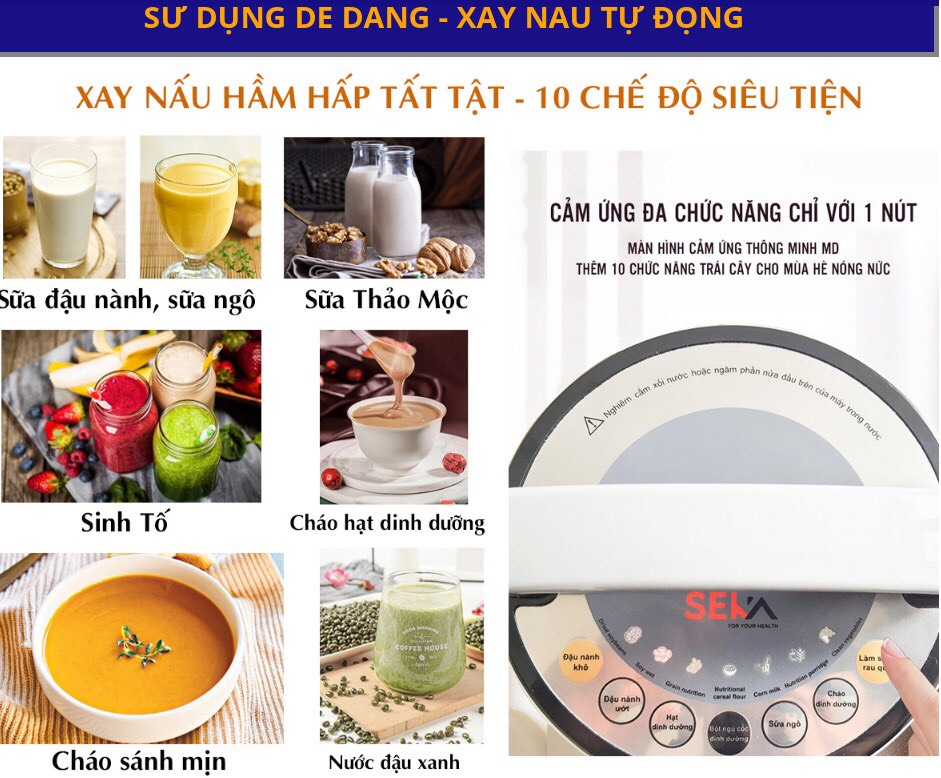 Máy làm sữa đậu nành đa chức năng dung tích 1,8 lít hàng cao cấp