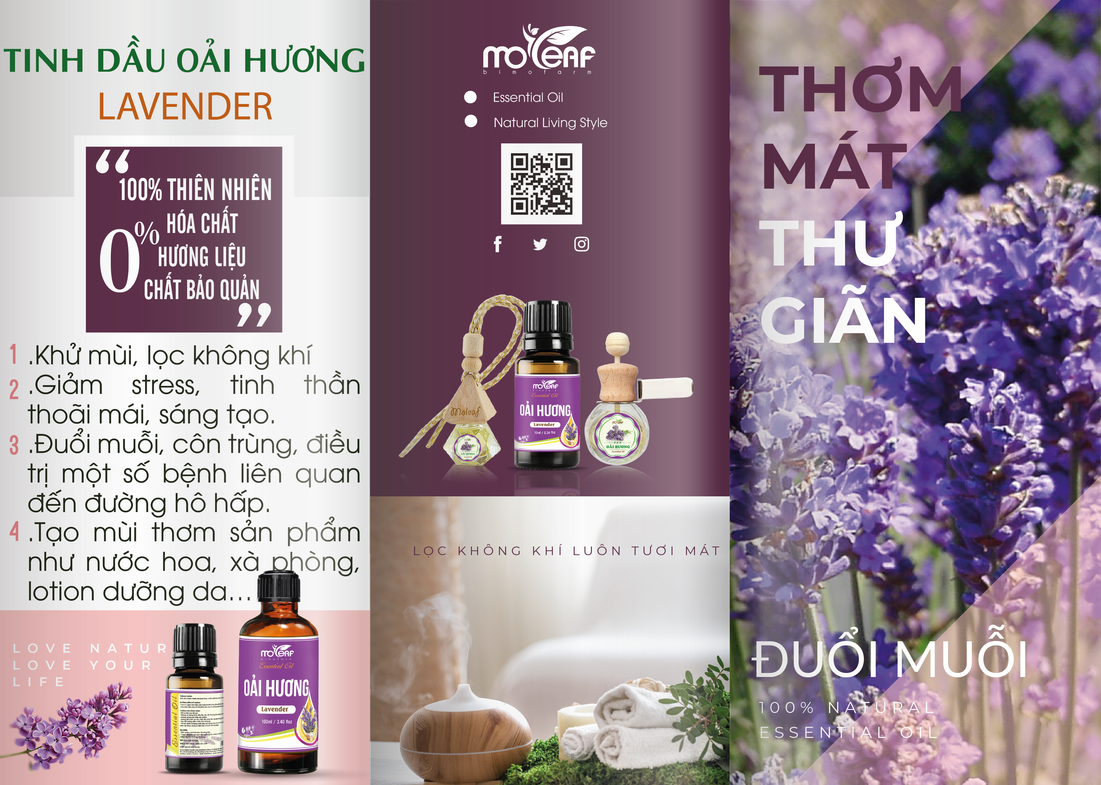 Dây treo tinh dầu Moleaf 7ml, Sả Chanh, Tràm gió, Bạc Hà, Cam Ngọt, Oải Hương, Ngọc Lan Tây, Vỏ Bưởi, Vỏ Quế, nước hoa xe ô tô, tủ quần áo, phòng khách, nhà bếp