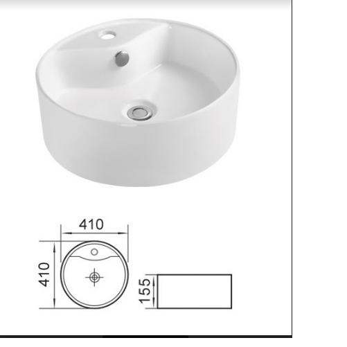 Chậu lavabo rửa mặt đặt trên bàn BS-206 sản phẩm chỉ gồm phần sứ (vòi gắn lên thành lavabo)