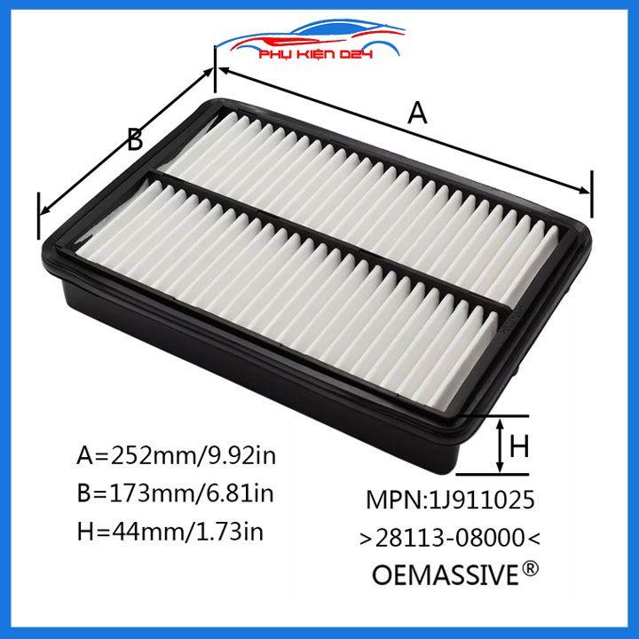 Lọc gió động cơ ô tô Tucson 2.0 2.7 2004-2010, Sportage 2.0 2.7 2004-2010 Mã 28113-2F250, 08000