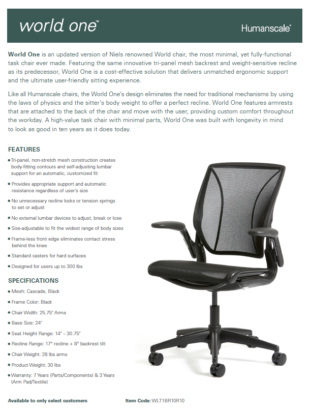 WORLD ONE TASK CHAIR (Work-From-Home Exclusive)