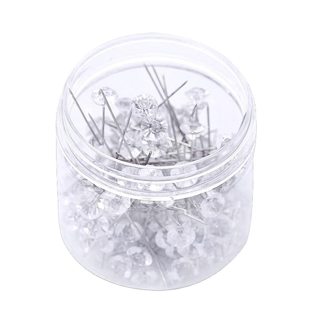 100x Diamond Head Sewing Pin Florists Pins Buttonhole Wedding Craft 8×52mm