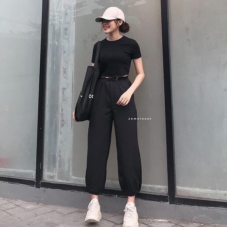 áo croptop cộc tay chất zip cotton cá tính