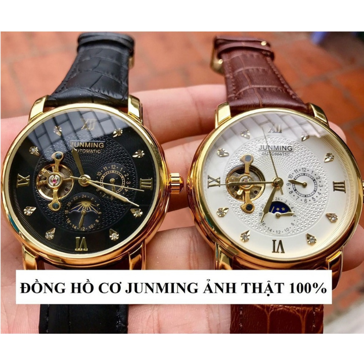 Đồng Hồ Cơ Nam Tự Động AUTOMATIC Chính Hãng JUNMING Dây Da Cao Cấp Thời Trang Sang Trọng