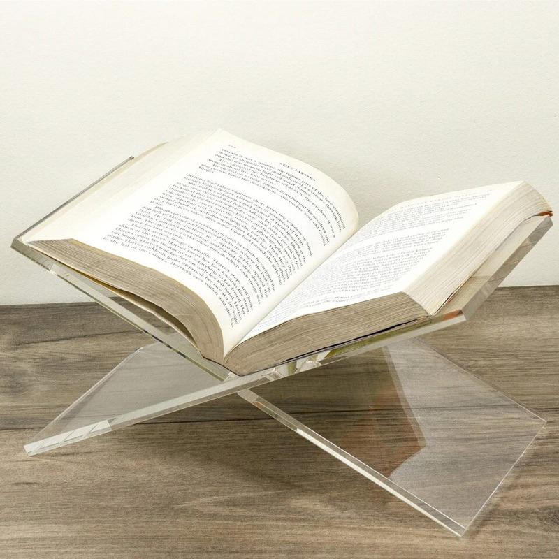 Acrylic Trong Suốt Kệ Sách X, Giá Đỡ sách Nghệ Thuật, Kệ Trang Trí Để Bàn Đơn Giản Tạp Chí - Trong suốt