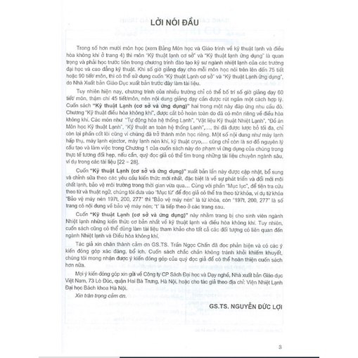 Sách - Kỹ Thuật Lạnh Cơ Sở Và Ứng Dụng (KL)