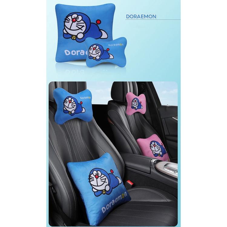 Set Bộ Gối Tựa Đầu Dựa Lưng Dùng Cho Xe Ô Tô Chần Bông Mẫu Cartoon Siêu Đẹp Độc Giá Rẻ
