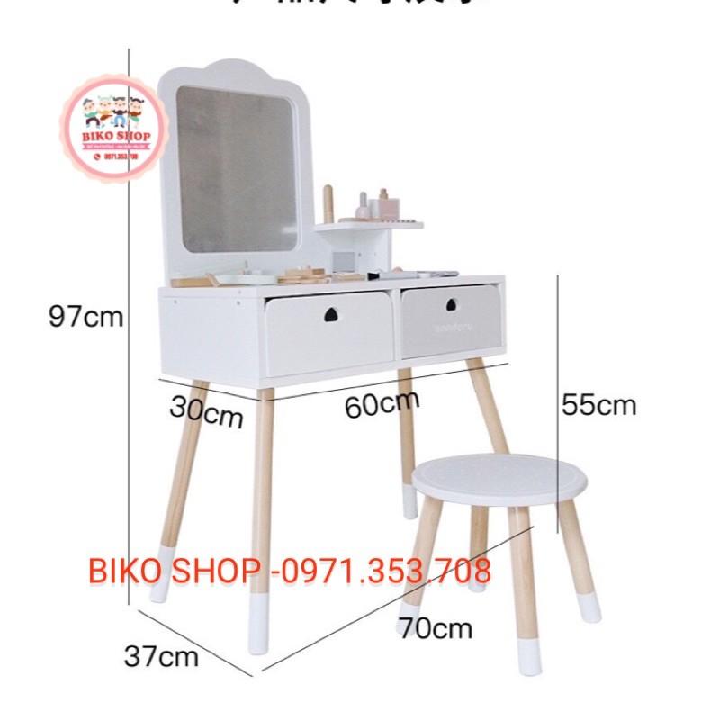 Bàn trang điểm màu trắng 97cm cho bé yêu