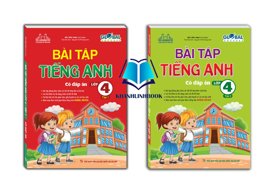 Sách - Combo GLOBAL SUCCESS - Bài tập tiếng anh lớp 4 - tập 1 + 2 (có đáp án)