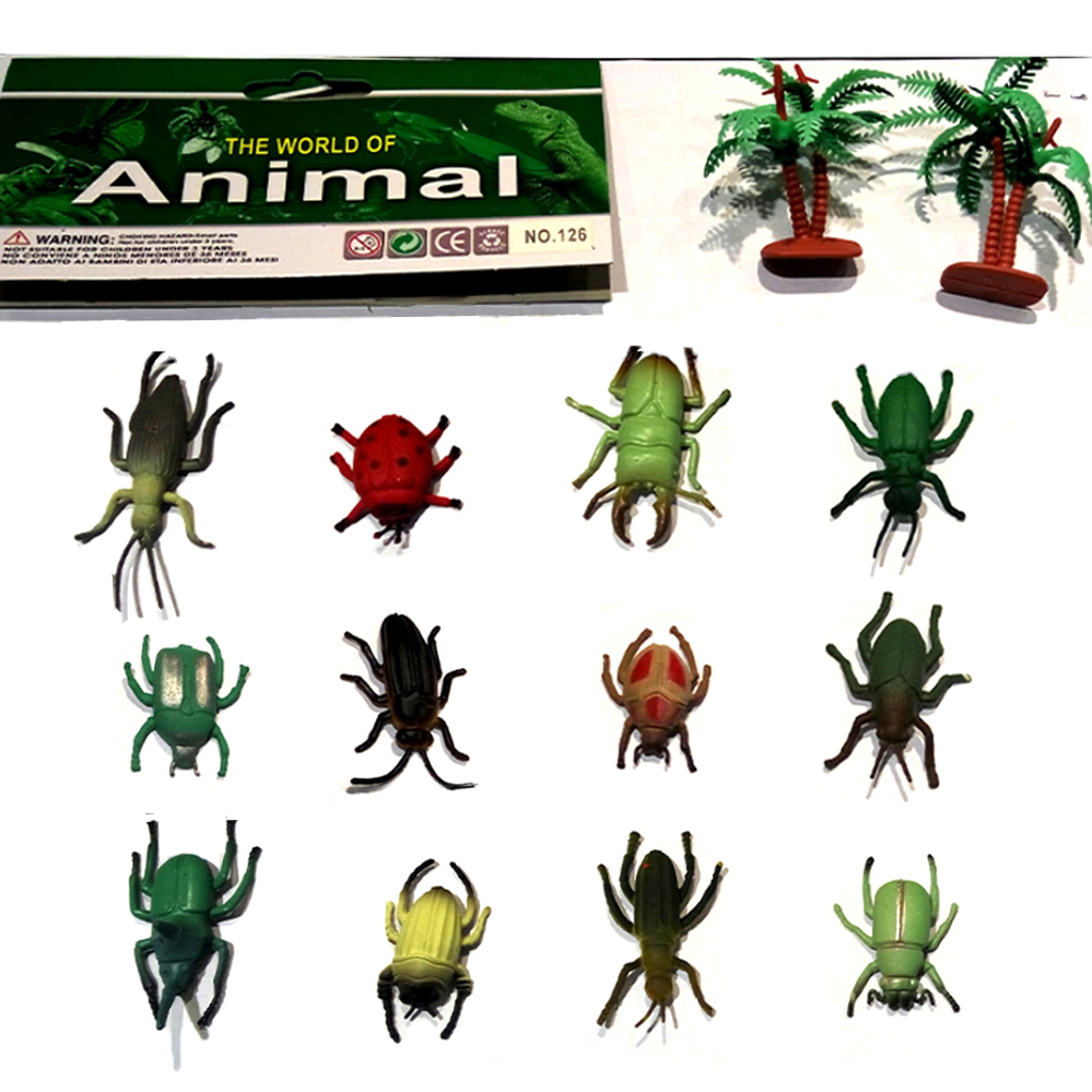 Bộ 12 mô hình động vật Animal World bọ rùa mini giáo dục trẻ em tặng kèm vòng tay biến hình thú Twisty Petz New4all dễ thương