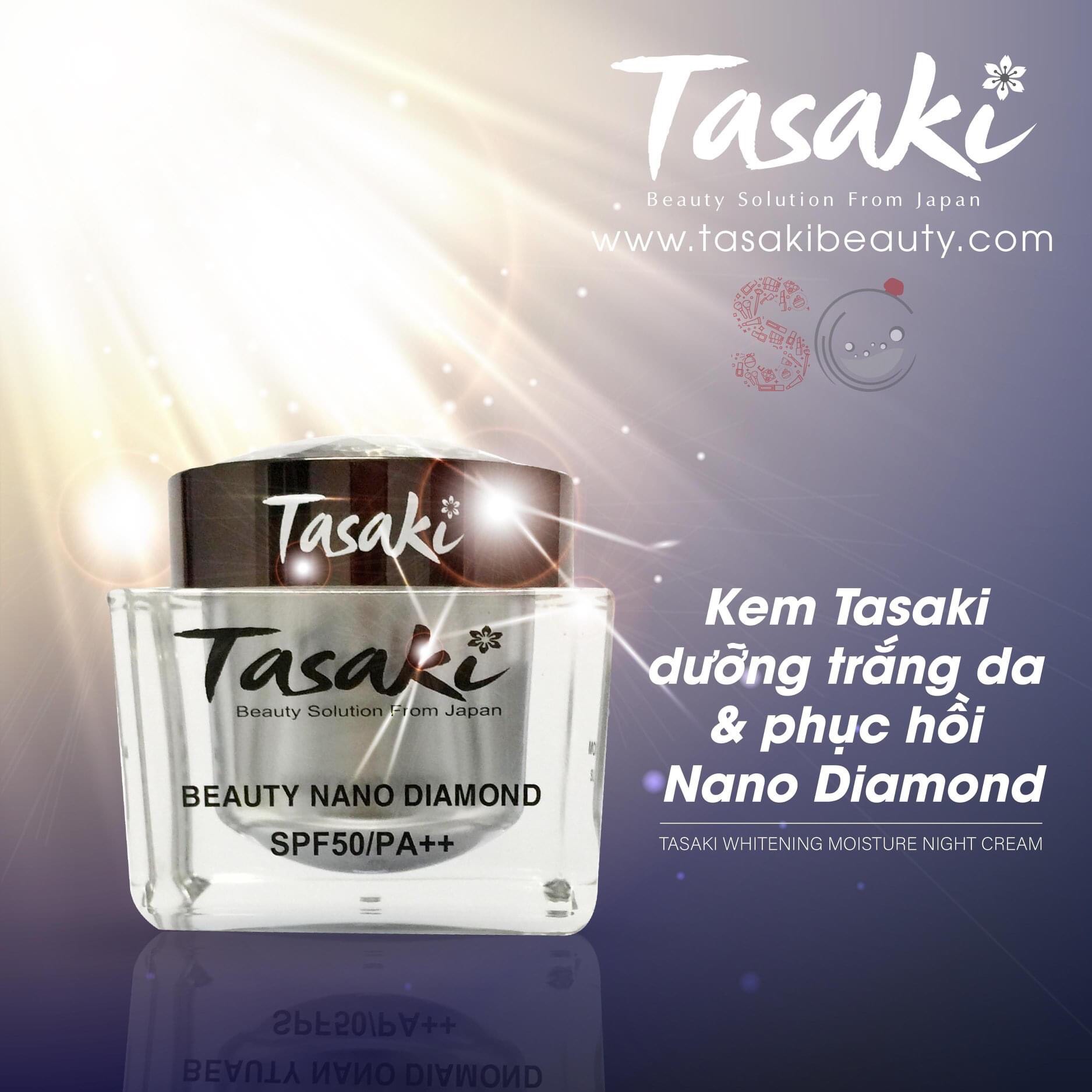 KEM TASAKI KIM CƯƠNG - PHỤC HỒI - TÁI TẠO DA - WHITENING MOISTURE NIGHT CREAM 25G - BEAUTY NANO DIAMOND