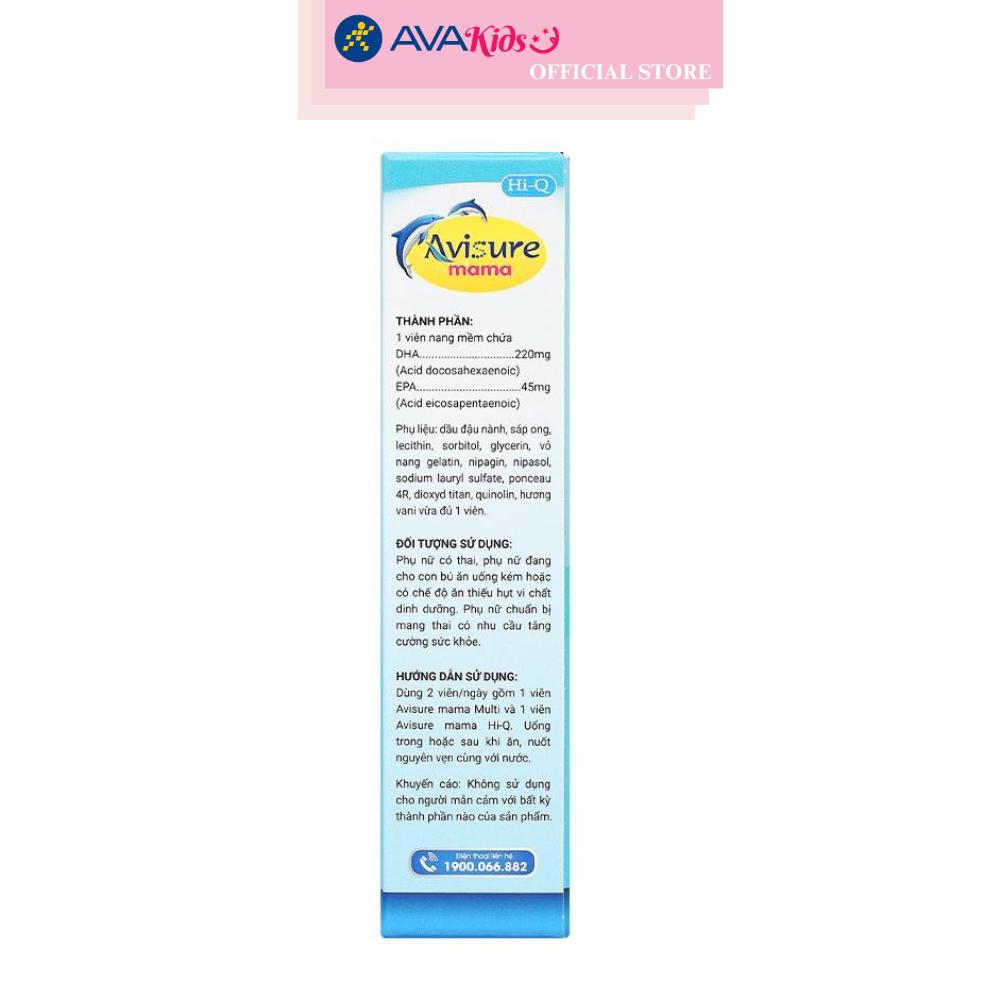 Bộ 2 hộp viên uống Avisure mama bổ sung vitamin và khoáng chất 60 viên