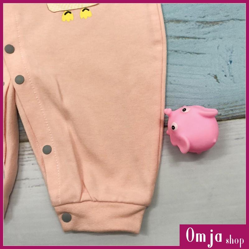 Áo Liền Quần, Body Liền Thân Cúc Bấm, Cotton Dài Tay Cho Bé 5-13KG - B04