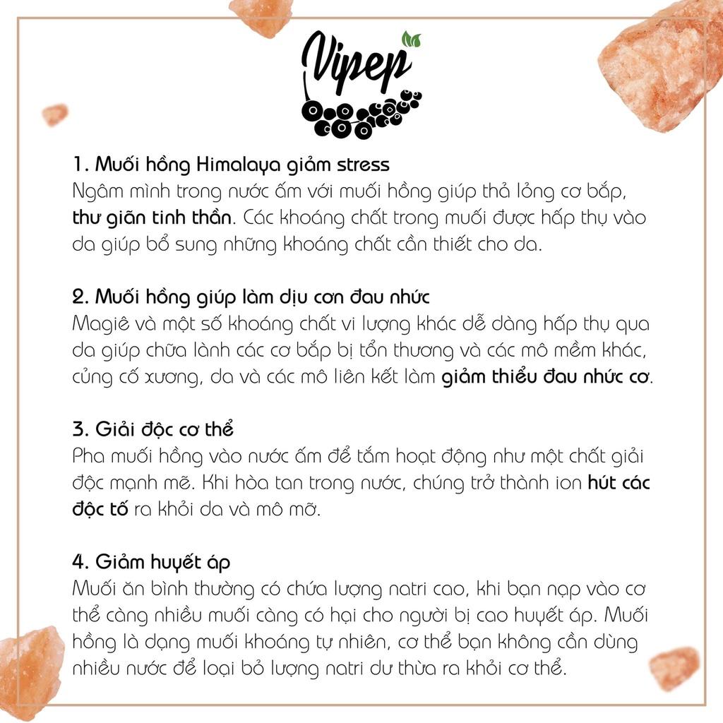 Muối hồng Himalaya nguyên hạt 100% Vipep không tạo màu, chuyên dùng sơ chế món ăn, gia vị tẩm ướp (250g-1,1kg)