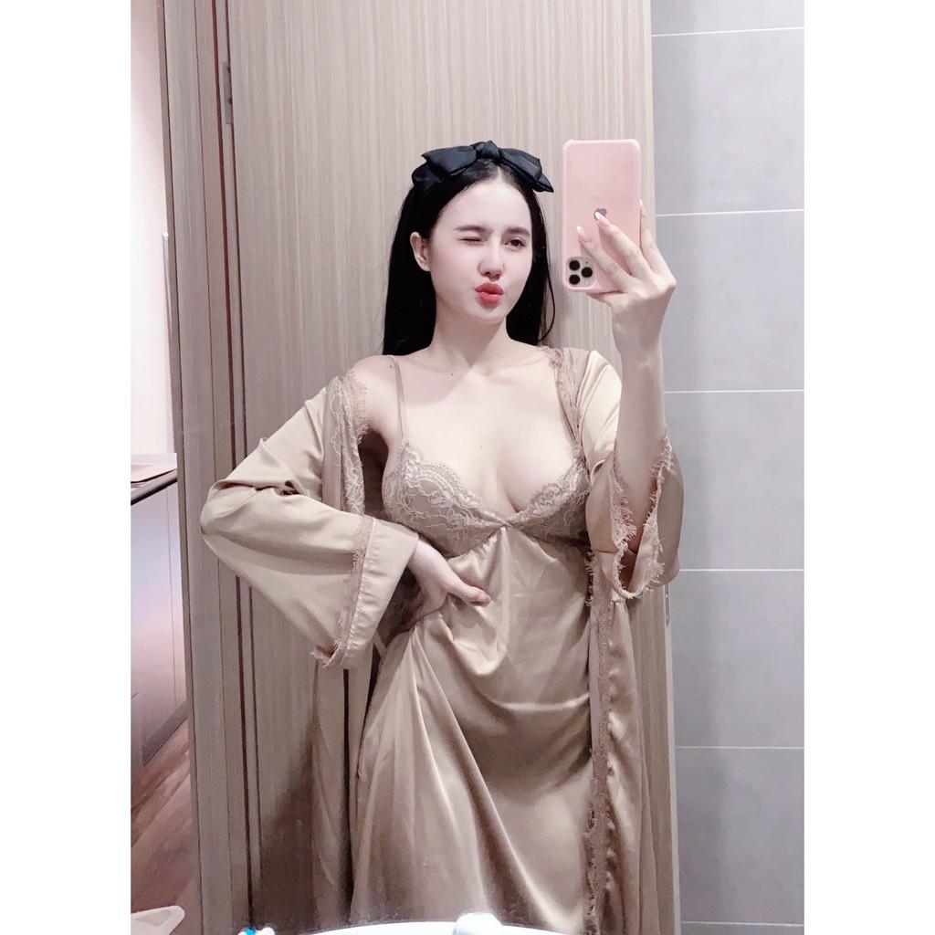 Đầm ngủ 2 dây sexy cao cấp, lụa tơ tằm mát mẻ