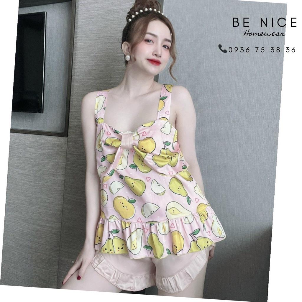 Bộ dây ngắn mặc nhà phối nơ với nhiều họa tiết đáng yêu cho nàng Be Nice Homewear