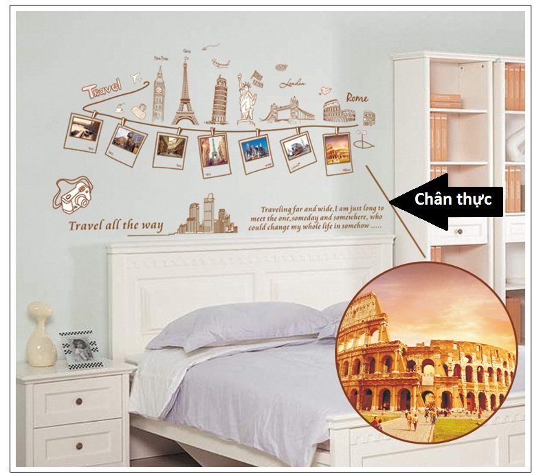 Decal dán tường du lịch thế giới độc đáo
