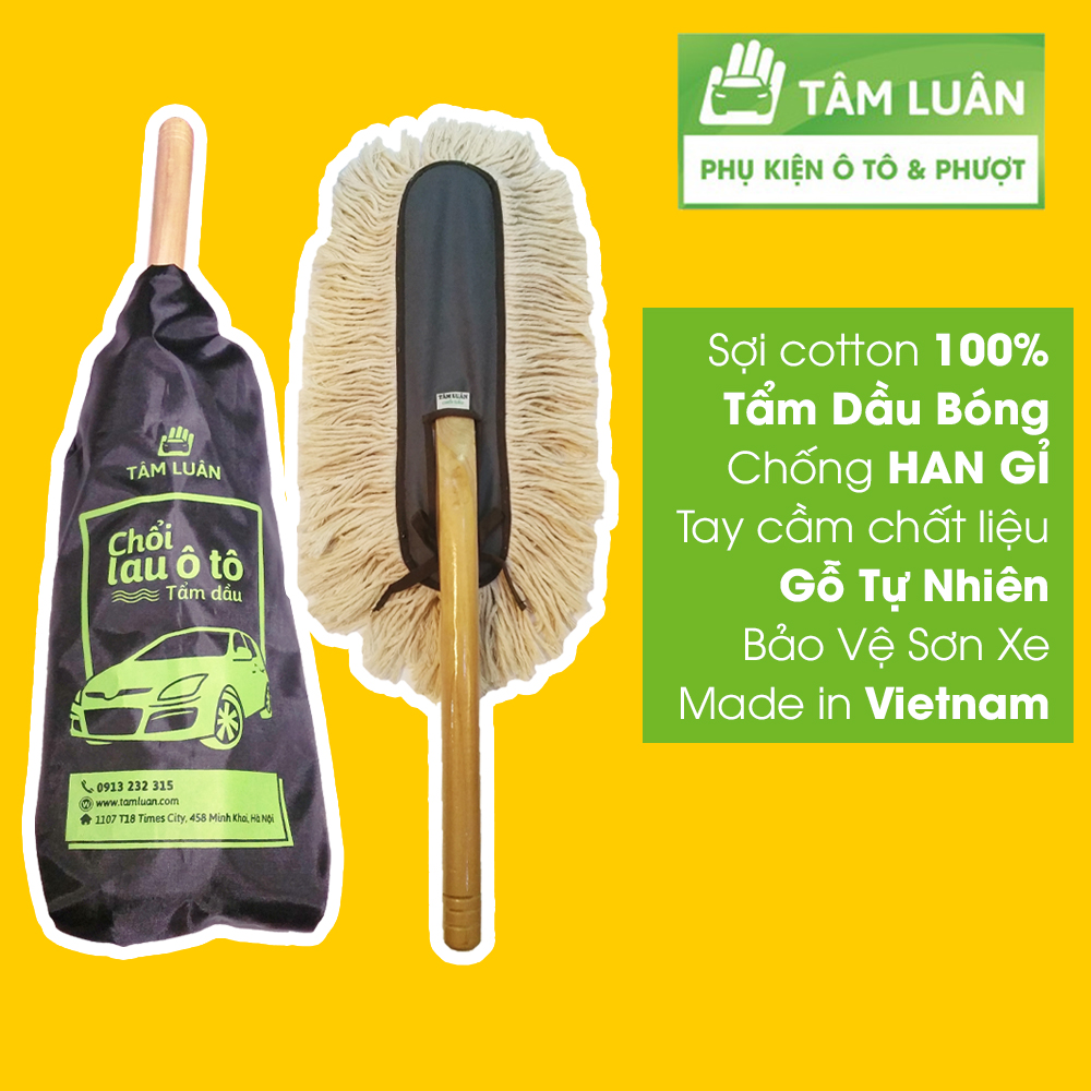 Chổi lau xe ô tô có tẩm dầu chuyên dụng quét bụi, bảo vệ sơn xe TÂM LUÂN Chổi lau tẩm dầu - Hàng chính hãng