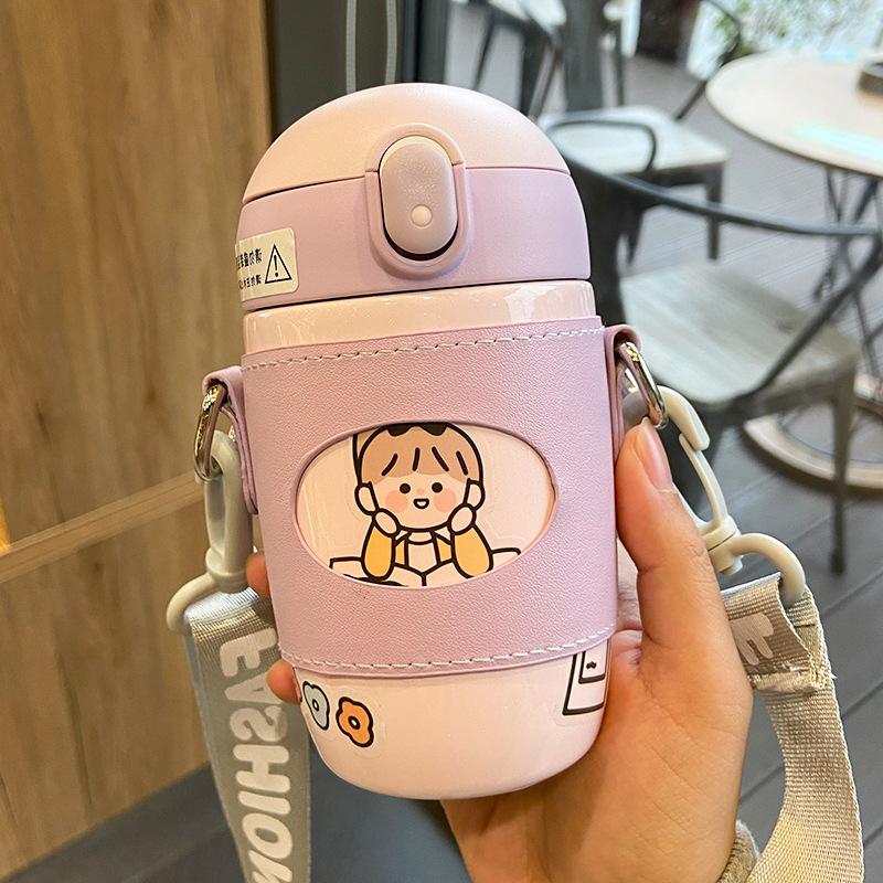 Nhiệt Bình Máy Hút Bình Giữ Nhiệt Kiểu Dáng Bình Nước Giữ Nhiệt Thức Uống Chai Thermic Bình Trường Bình Nước Cho Trẻ Em