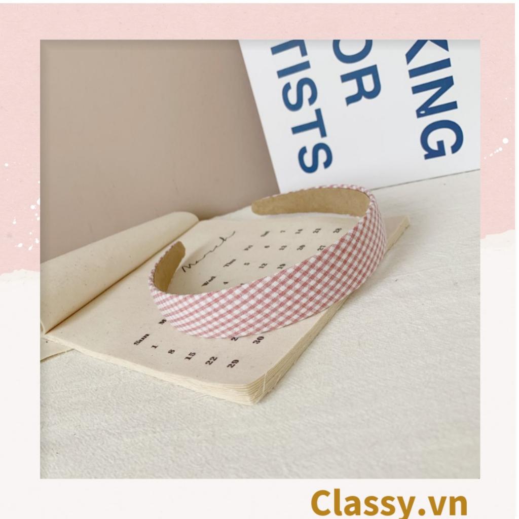 Băng đô cài tóc Classy bản lớn bọc vải màu nhiều màu xinh xắn phong cách vintage PK232