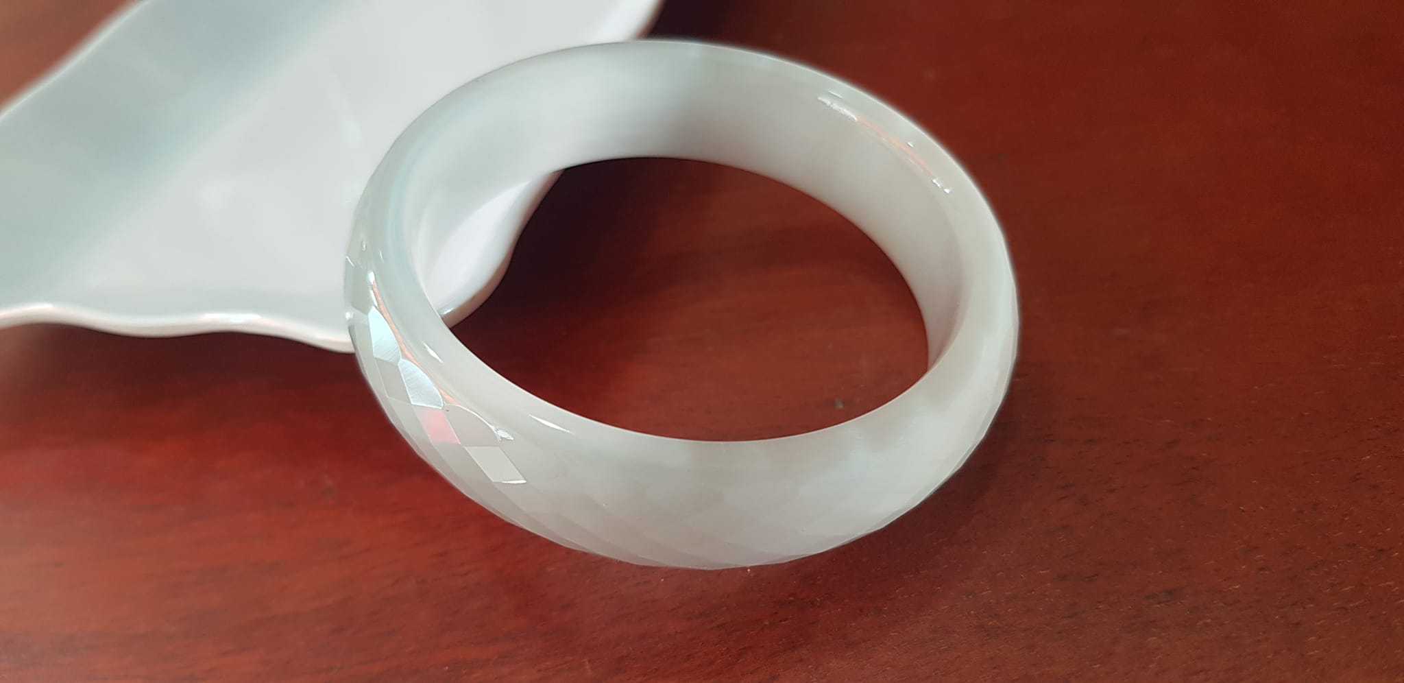 Vòng tay nữ Bản Hẹ đá mắt mèo giác trắng mới đẹp Vòng Ni 54mm x Cao 15mm x dầy 7mm Nữ mệnh kim mệnh thuỷ nặng 50kg - 55kg đeo ạ