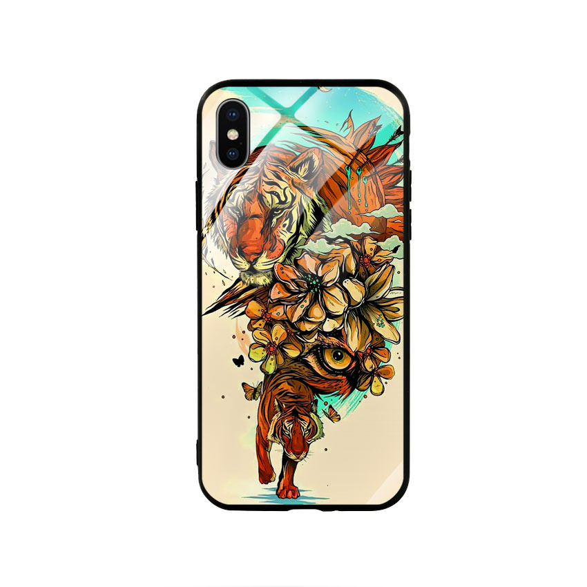 Ốp lưng kính cường lực cho điện thoại Iphone X / Xs - Tiger 05