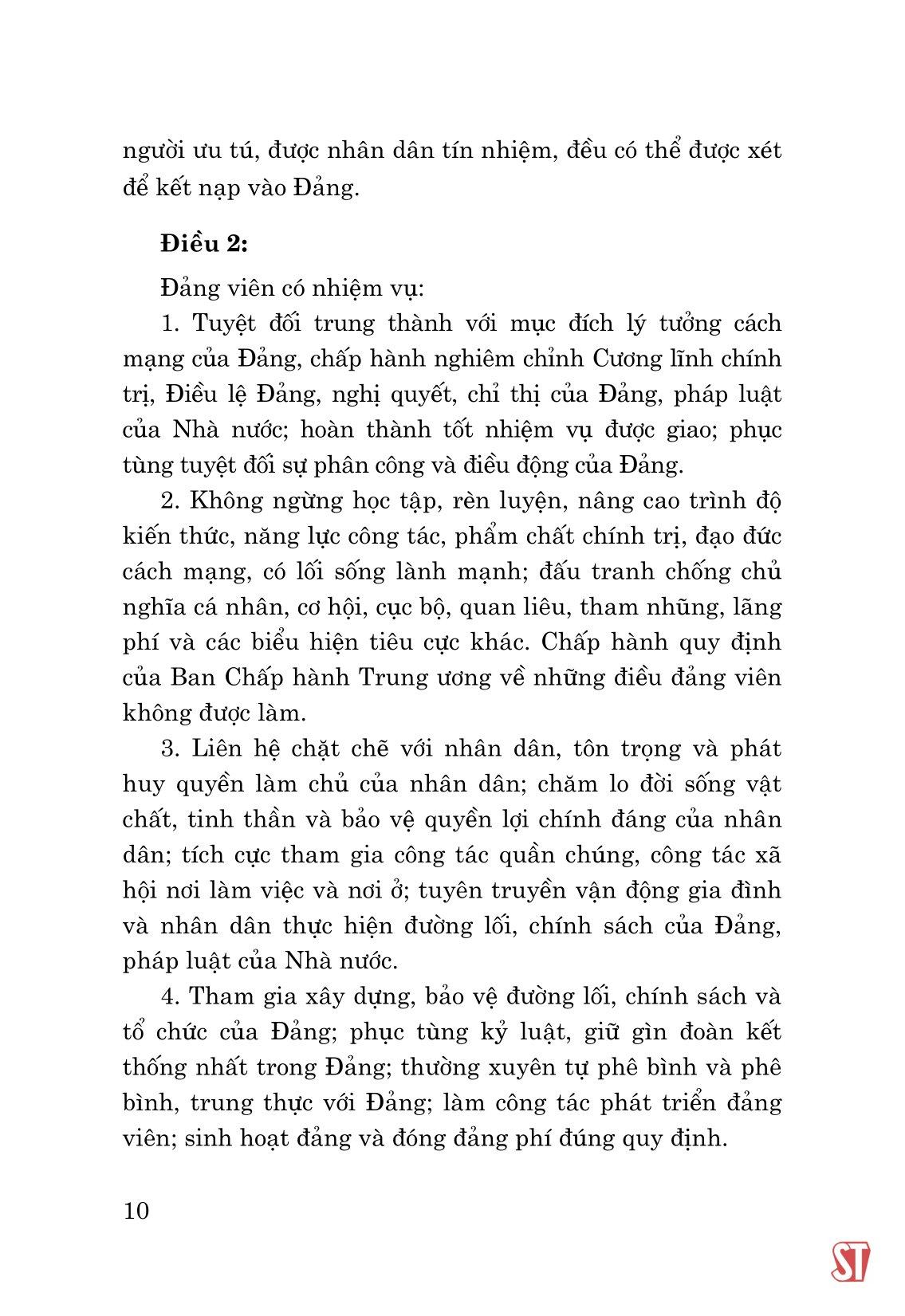 Điều Lệ Đảng Và Một Số Quy Định, Hướng Dẫn Thi Hành