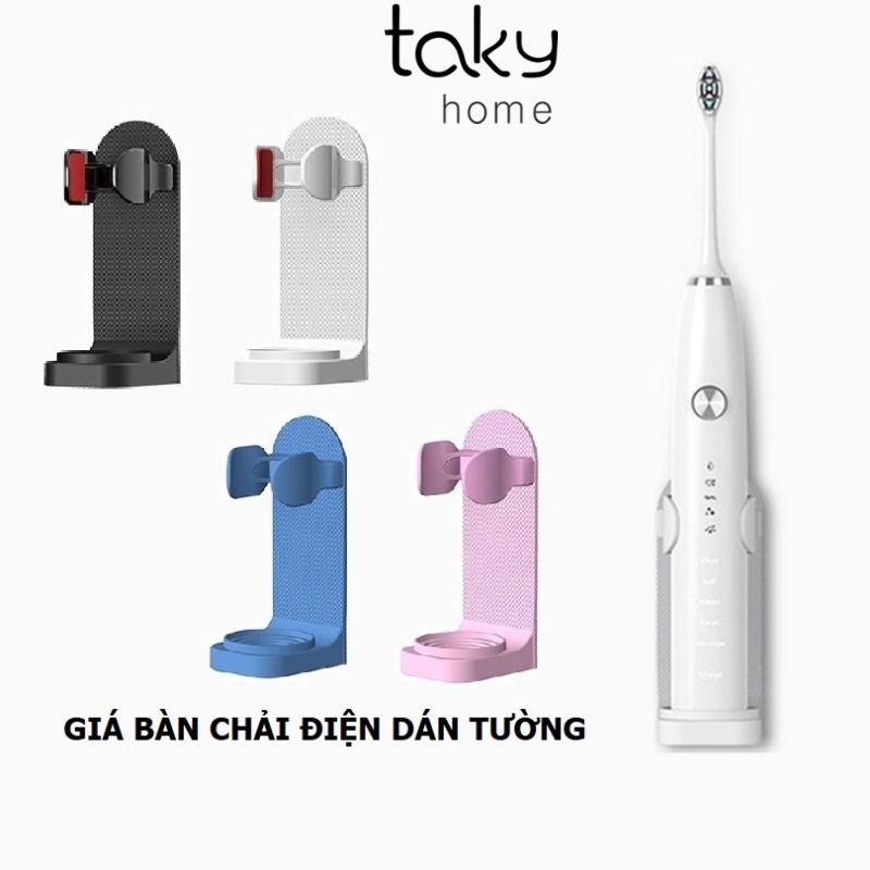 Giá Đỡ Dán Tường Để Bàn Chải Điện Cao Cấp, Sử Dụng Miếng Dán 3M, Tiện Dụng, Sạch Sẽ, Khô Ráo, Miếng Dán 3M Chắc Chắn. TakyHome 4015