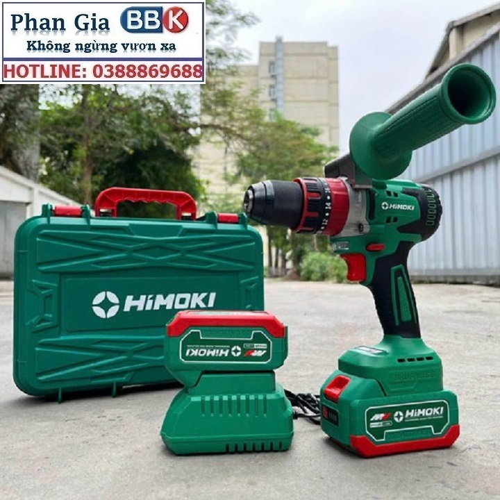 Máy Khoan Pin Bê Tông 3 Chức Năng HIMOKI 13mm 21V Pin 10 Cell - Motor 100% Dây Đồng Không Chổi Than - Bảo Hành 12 Tháng