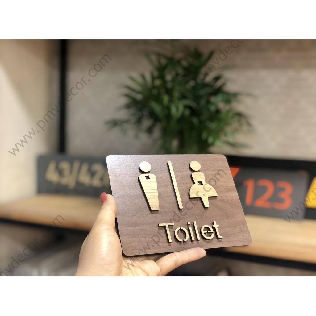 BẢNG WC, KT: 120*120mm Gỗ MDF phủ melamine 2 màu tương phản