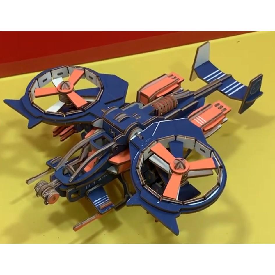 Đồ chơi lắp ráp 3D gỗ - Mô hình máy bay bọ cạp RDA Gunship