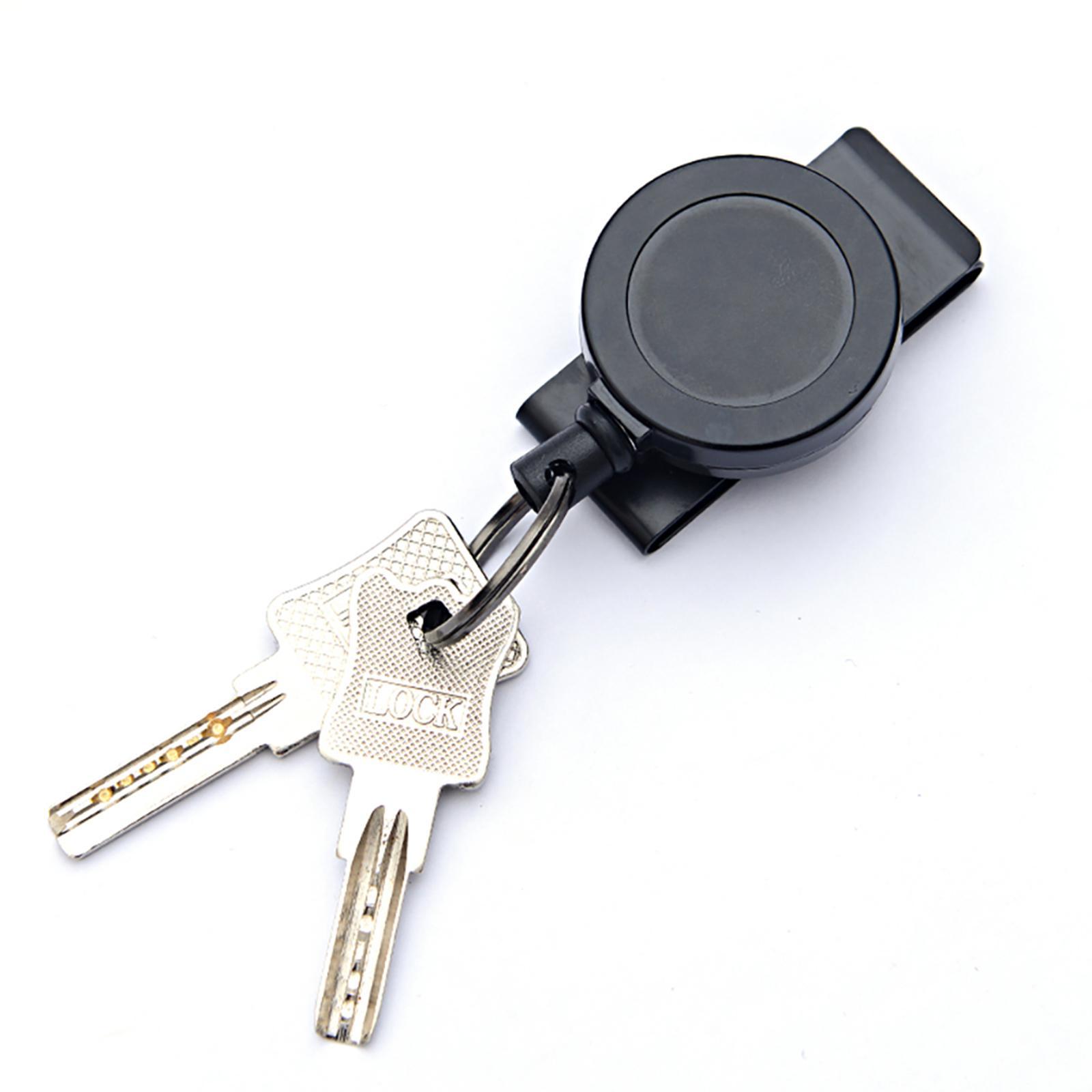 Heavy Duty Retractable Keychain Key Holder Durable Portable Retractable Reel Waist Key Chain Buckle for Outdoor Fishing