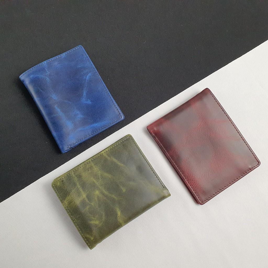 Ví Ngang Pullup Wax WS107 Xanh Navy - Ví Nam Da Thật 100%