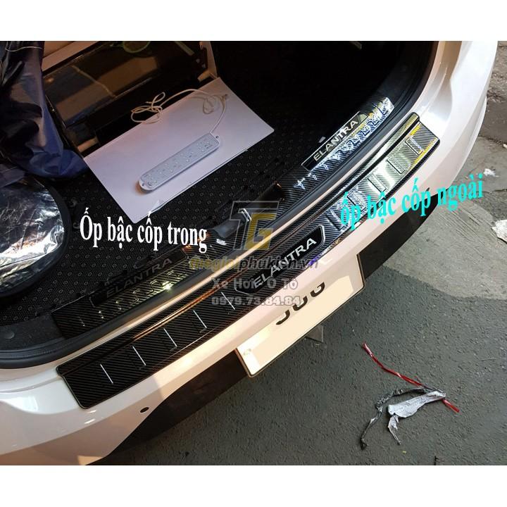 Combo ỐP BẬC CỐP VÀ BẬC CỬA xe Hyundai Elantra 2017-2020 vân Carbon