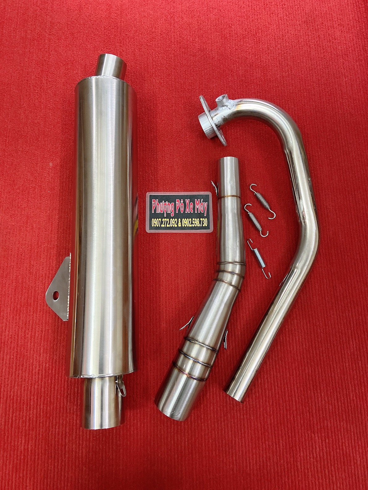 COMBO 1 SET Pô lon CBR full INOX 304 + CỔ 2 KHÚC dành cho mọi XE MÁY [ NEW