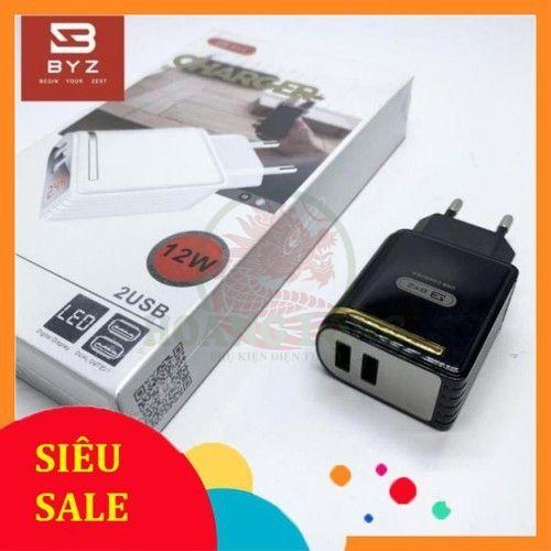 Củ Sạc cho Ipad BYZ-DAY003 12W 2 Cổng Sạc 2USB + 2.4A + Sạc nhanh QC3.0 có LCD - Hàng Chính Hãng